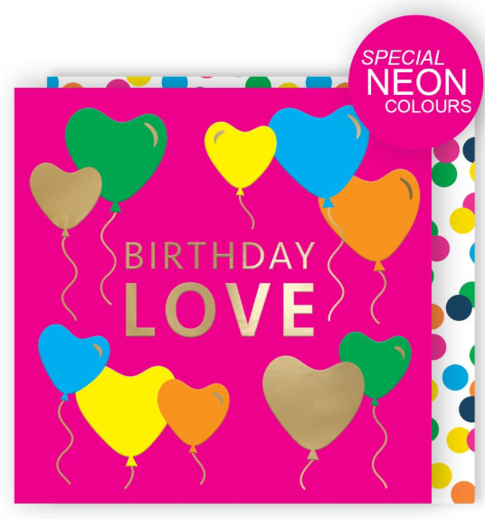 Heart balloons Birthday Card