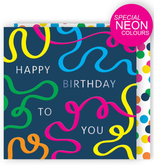 Streamers Birthday Card