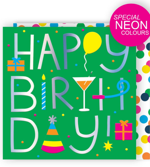 Typography with Birthday icons Birthday Card