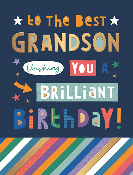 Grandson Birthday Coloured Writing Juvenile