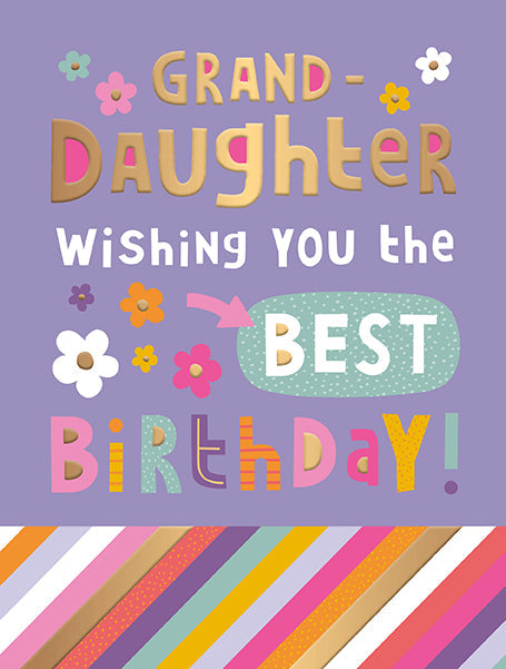 Granddaughter Birthday Coloured Writing Juvenile