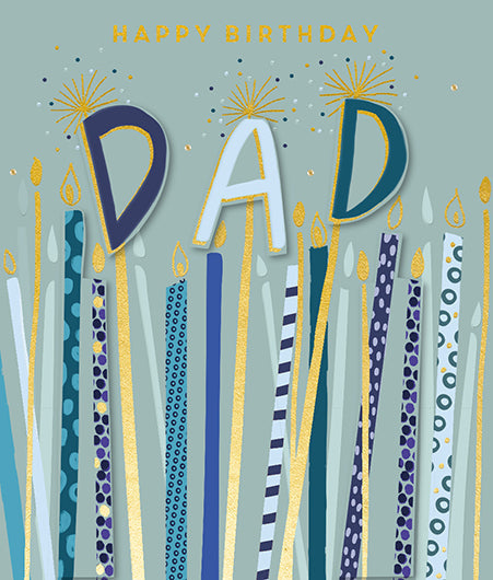 Dad Birthday Blue Candles