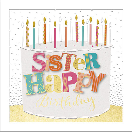 Sister Birthday Card Cake Letters