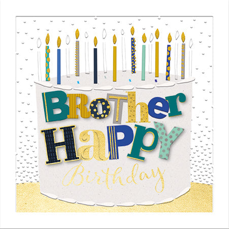 Birthday Card For Brother - White Cake