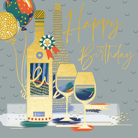 Happy Birthday Wine & Glasses