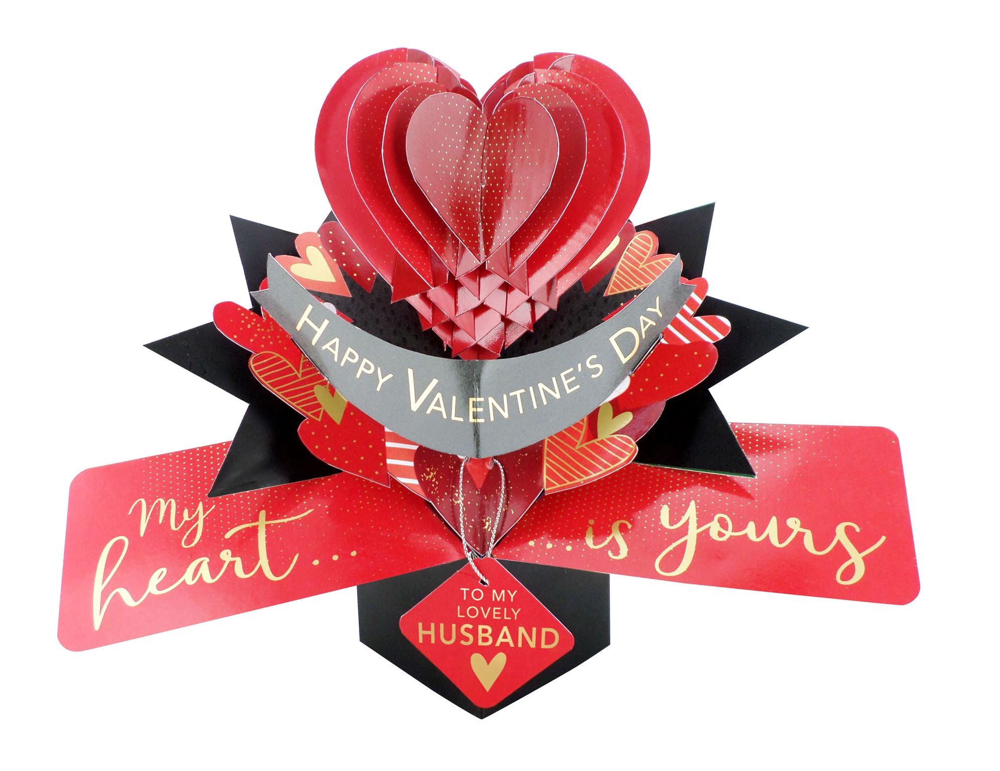 Happy Valentine's Day - Husband / One I Love (Duo Tag Design) Pop Up Card