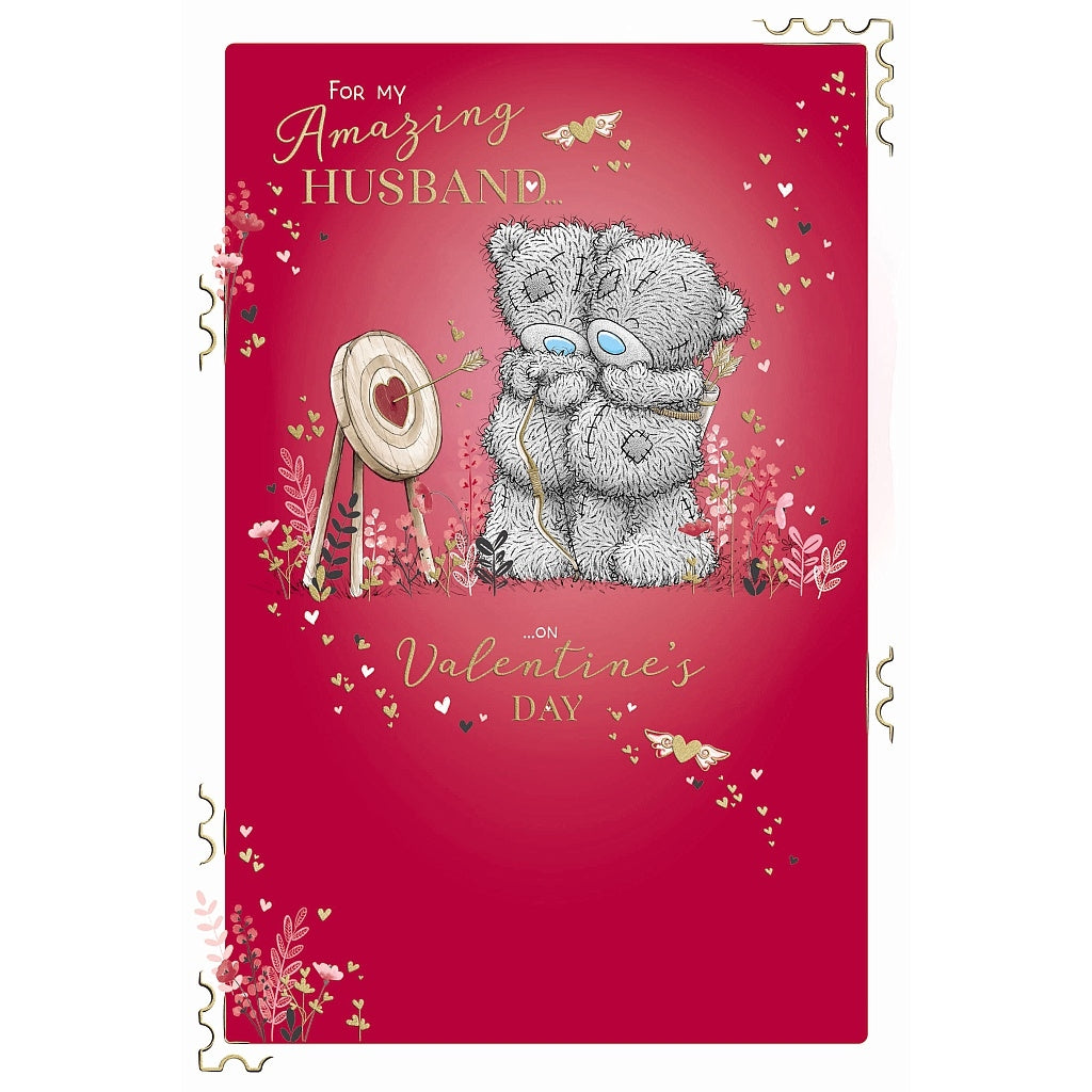 Husband Valentine's Card Tatty Teddy With Dart Design