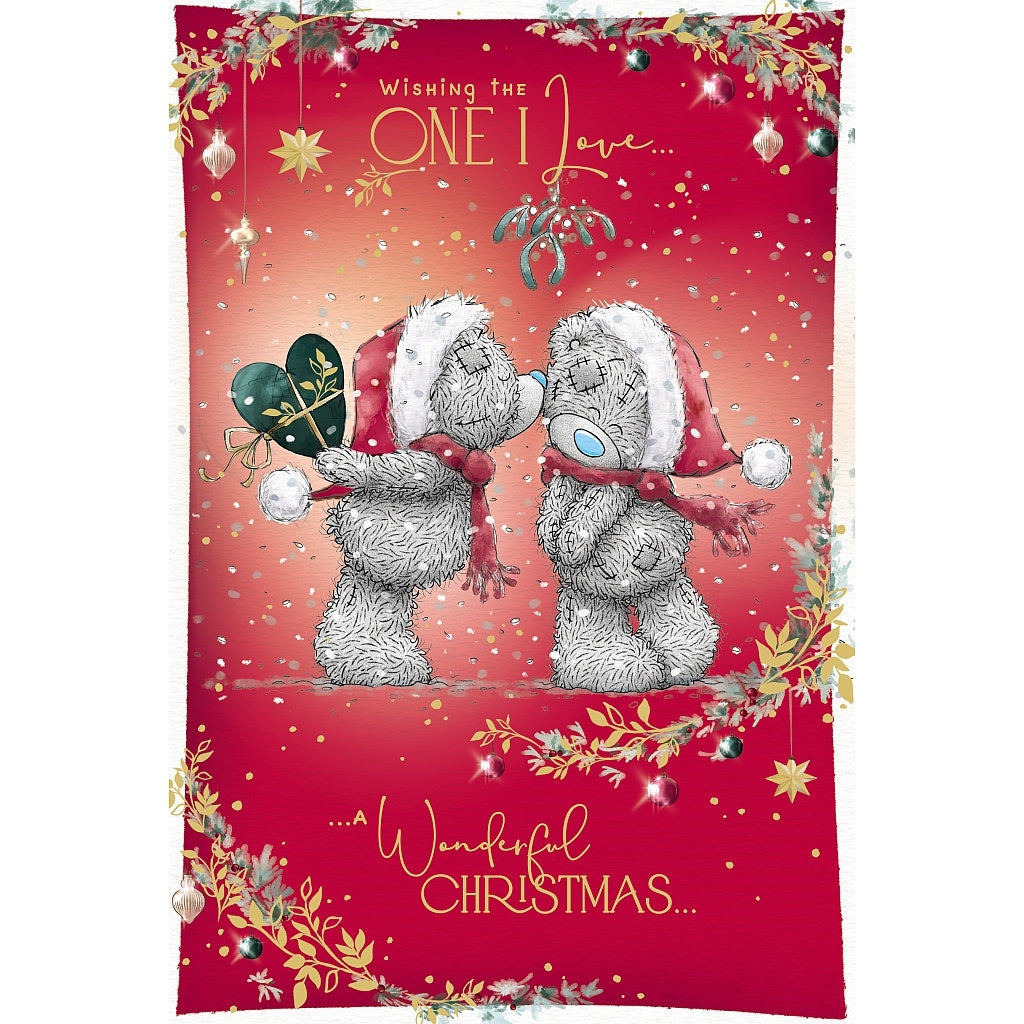 One I Love Tatty Teddy With Heart Shaped Gift Christmas Card