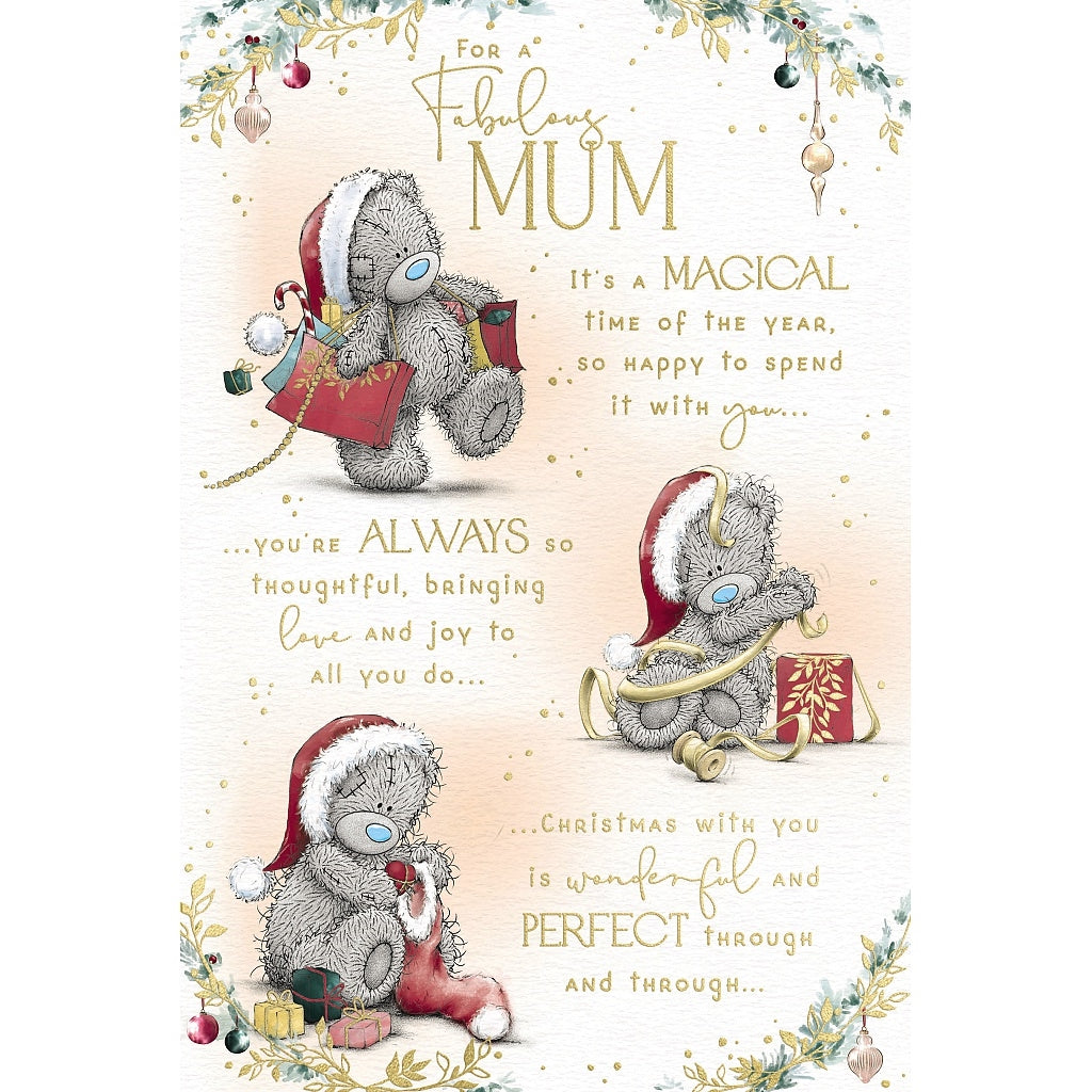 Mum Tatty Teddy With Shopping Bags Christmas Card