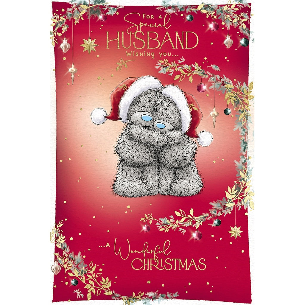 Husband Tatty Teddy Hugging Christmas Card