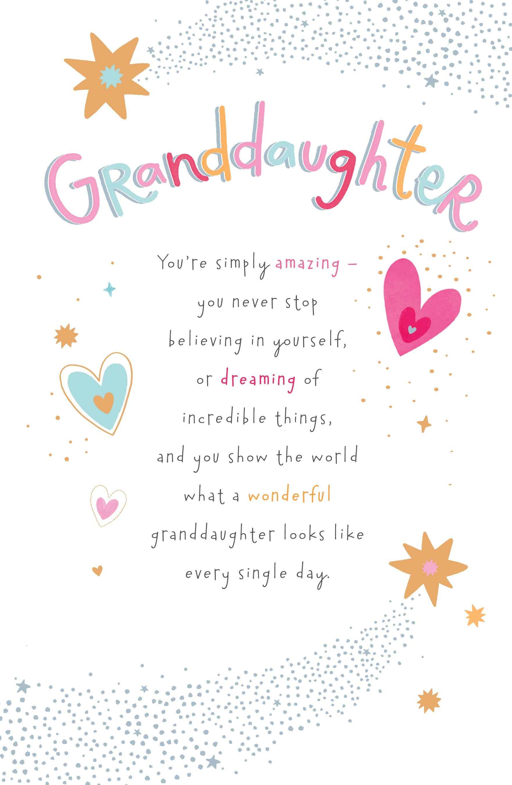 Granddaughter Birthday Verse Stars and Hearts