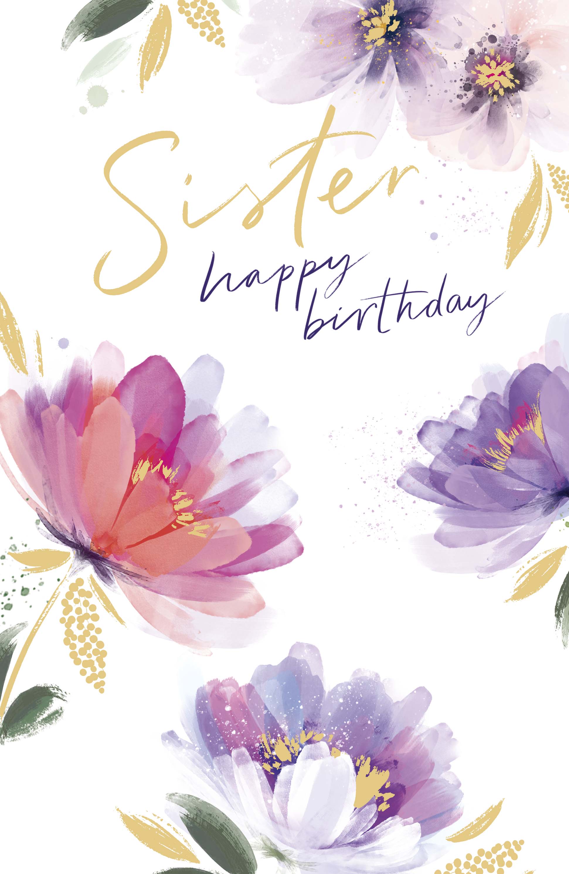 Sister Birthday Purple Flowers