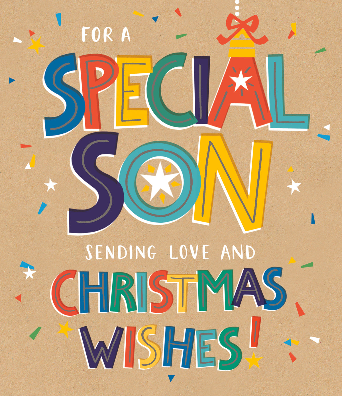 Special Son Colourful Festive Christmas Card
