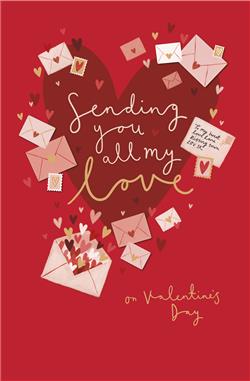 One I Love Valentine's Card Envelopes on a Red Heart Design