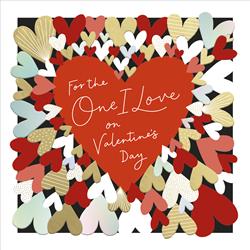 One I Love Valentine's Card little red hearts laser cut Design