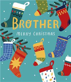 Brother Festive Stockings Christmas Card