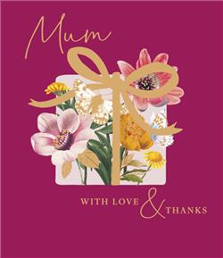 Mum RHS Burgundy and Parcel Mother's Day Card
