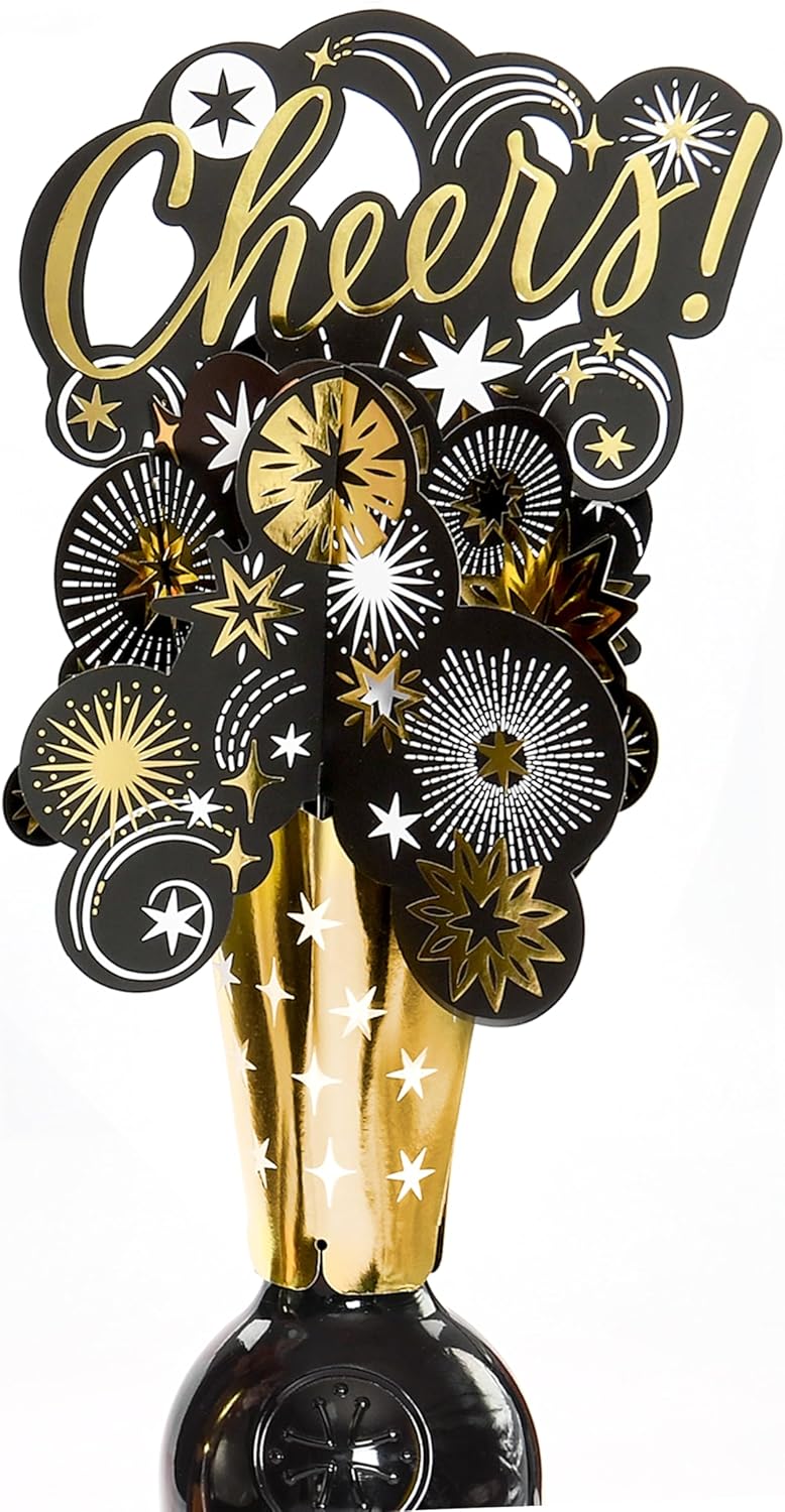 3D Pop Up Bottle Topper Cheers Design