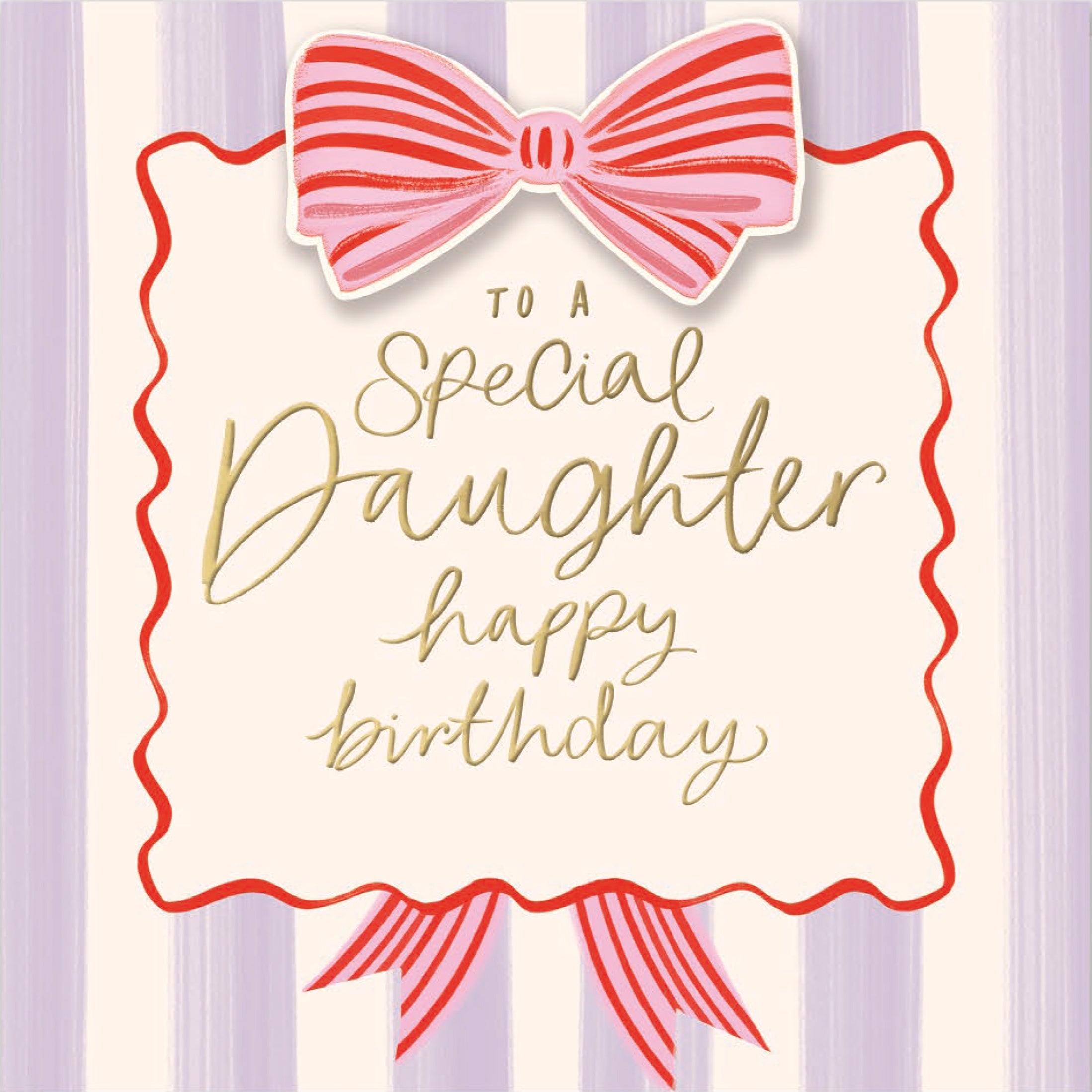 Daughter Birthday Stripes And Bow