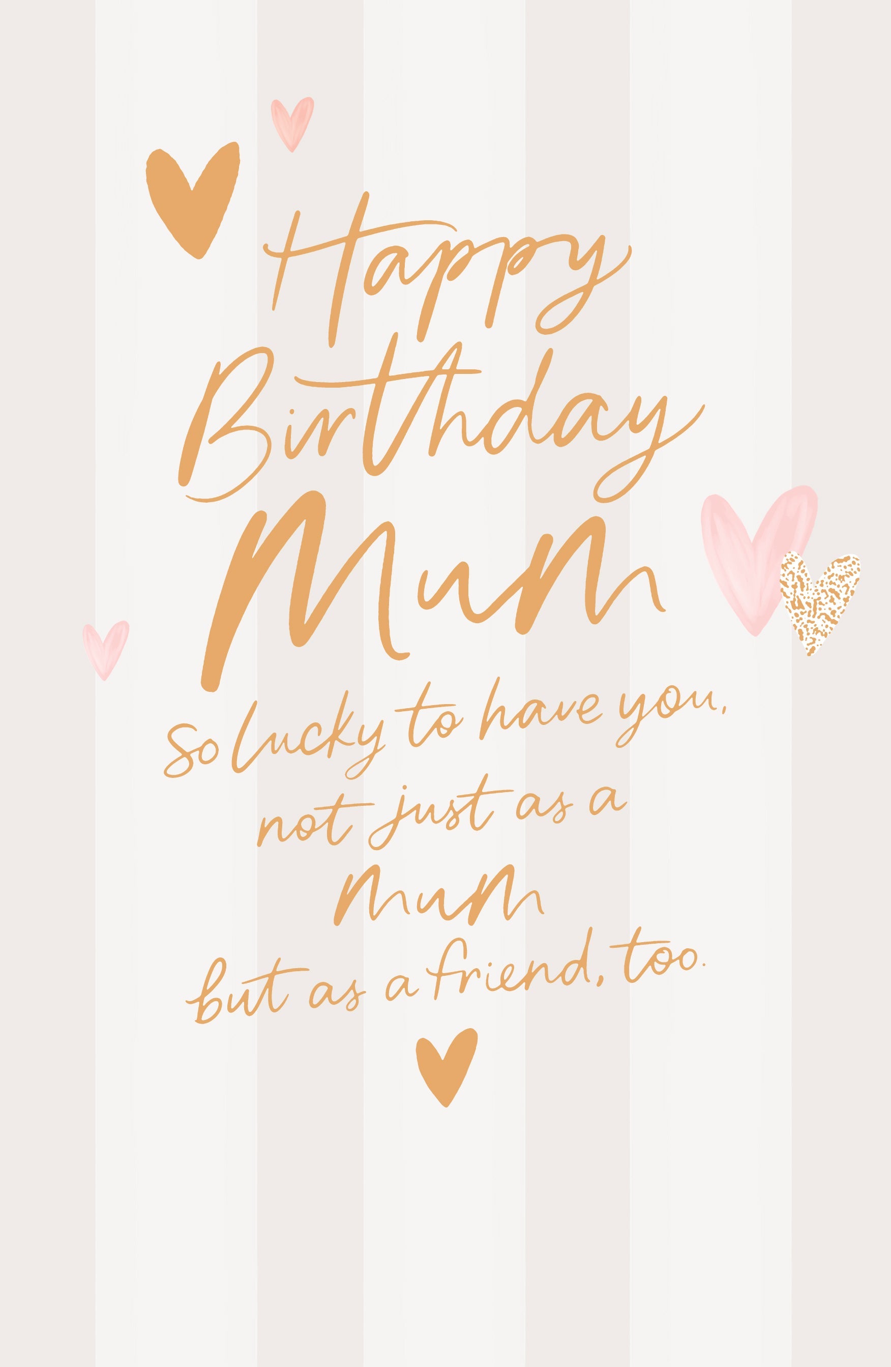 Mum Birthday Striped Gold Writing