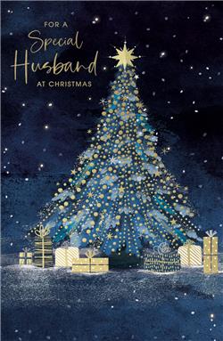 Husband Winter Christmas Tree Christmas Card