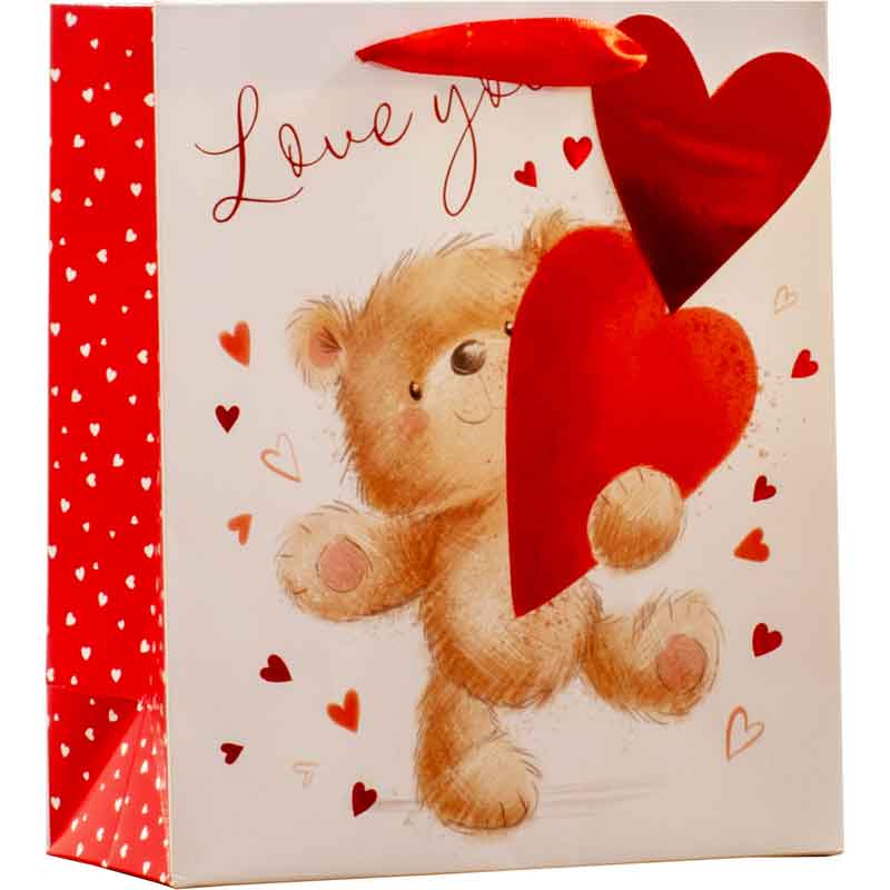 Valentine's Gift Bag Large - Valentine Bear
