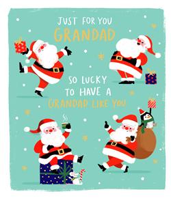 Grandad Funny Santa Christmas Card