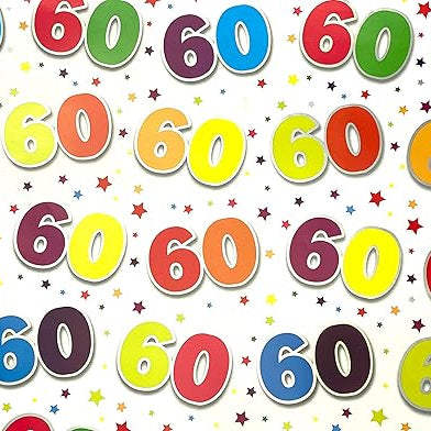 60th Birthday - 2 Sheet 2 Tag Wrap
