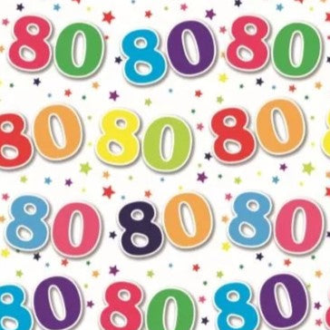 80th Birthday - 2 Sheet 2 Tag Wrap