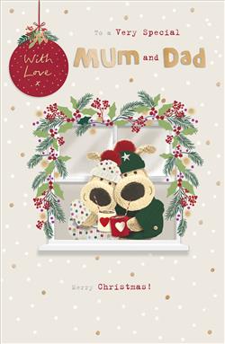 Mum & Dad Boofle Christmas Presents Card