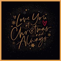 One I Love Gold Script Christmas Card