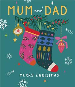 Mum & Dad Festive Presents Christmas Card