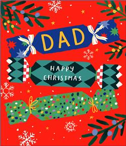 Dad Festive Crackers Christmas Card
