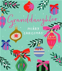 Granddaughter Festive Flamingos Christmas Card