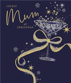 Mum Champagne Glass Christmas Card