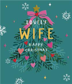 Wife Festive Foliage Christmas Card