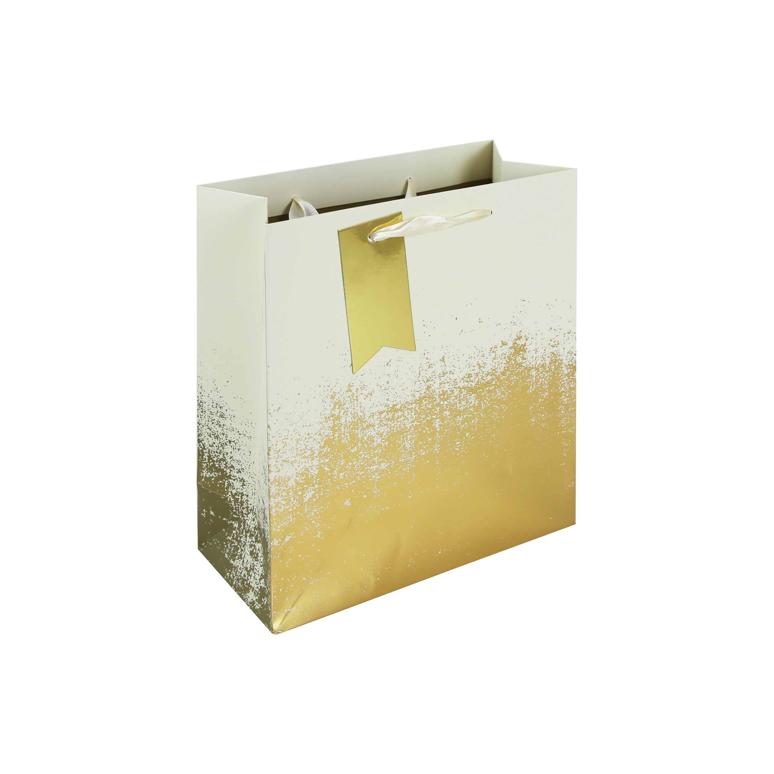 Medium Gift Bag Cream Gold Distressed