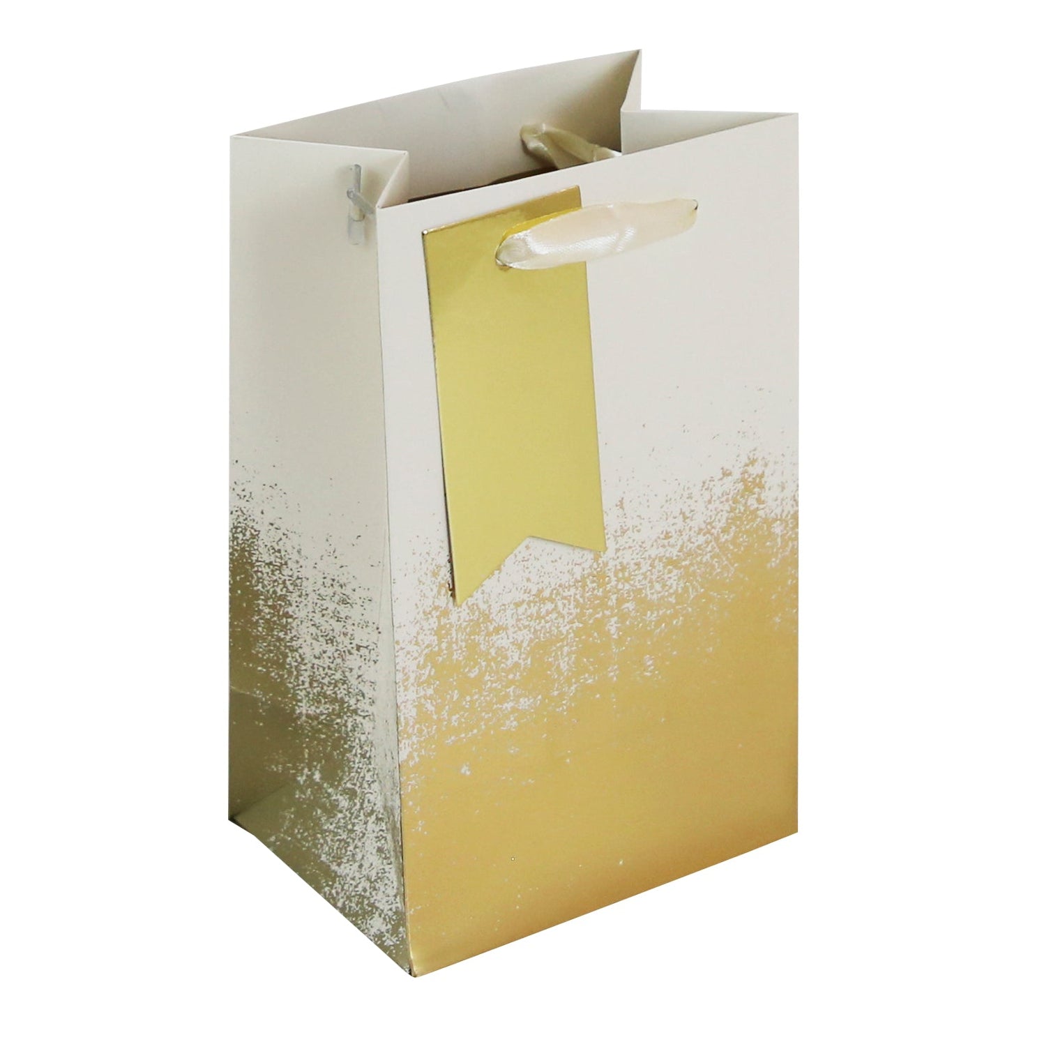 Perfume Gift Bag Cream Gold Distressed
