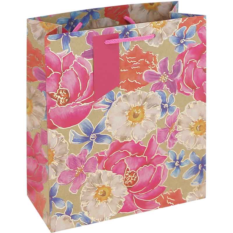 Medium Gift Bag Kraft Floral