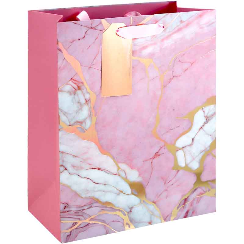 Large Gift Bag Marble Pink