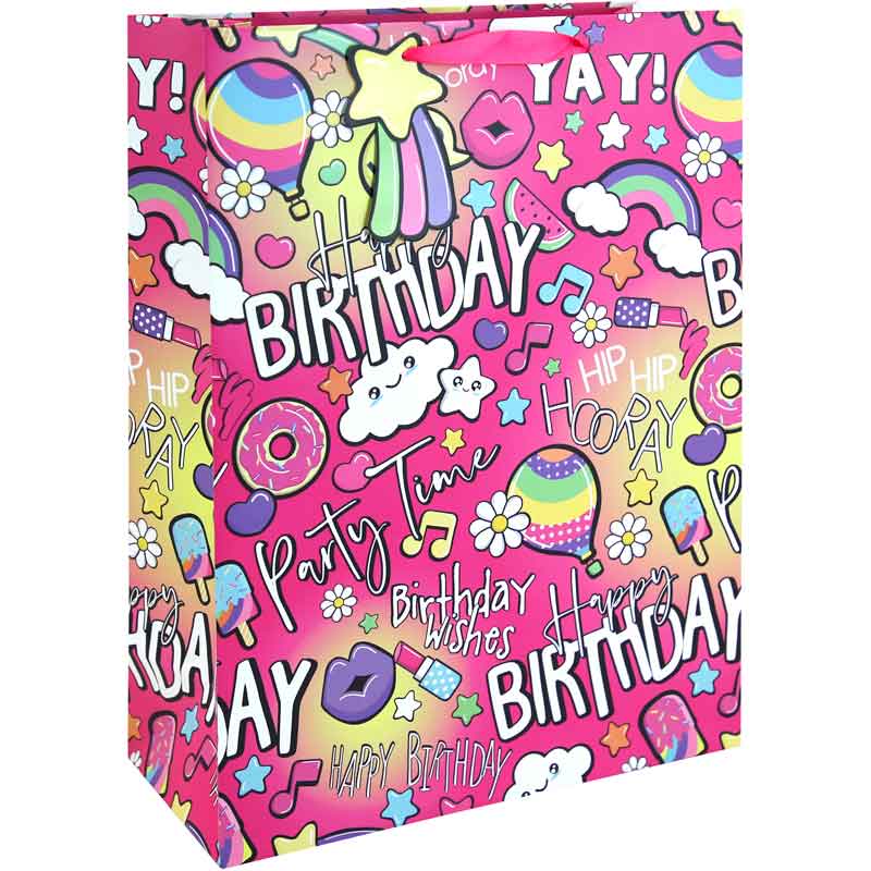 Extra Large Gift Bag Girly Text