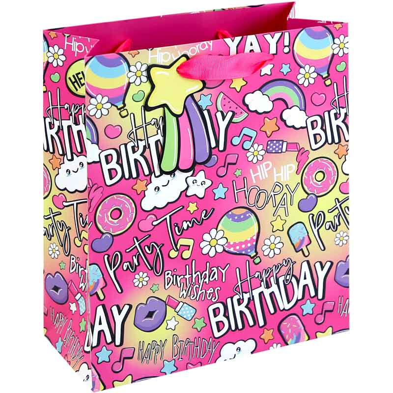 Large Gift Bag Girly Text