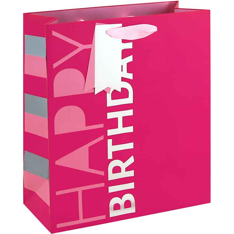 Medium Gift Bag Pink Happy Birthday