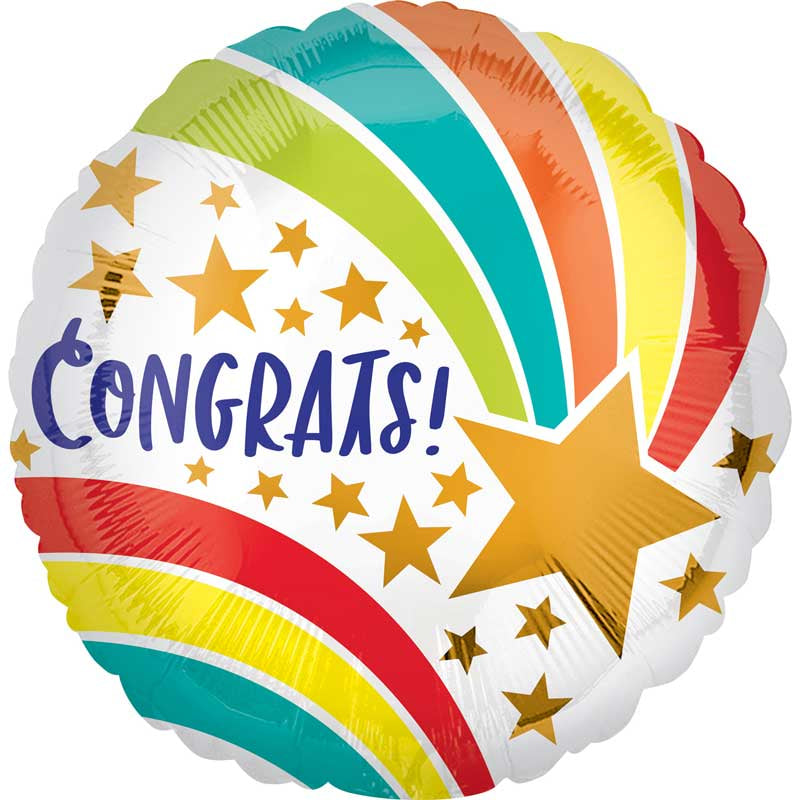 Congrats 18" Foil  Balloon Shooting Star