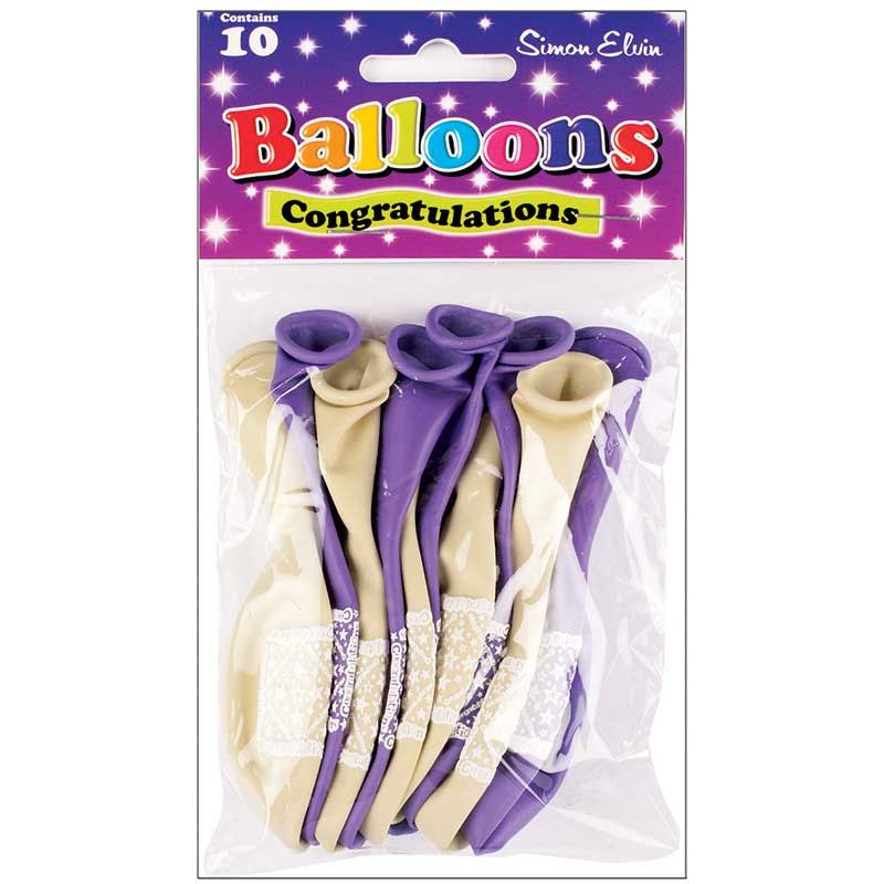 Pack 10 Congratulations Latex Balloons