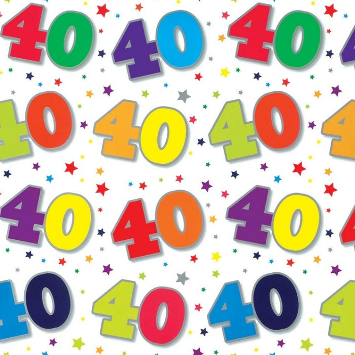 2 Sheet 2 Tag Wrap - 40th Birthday