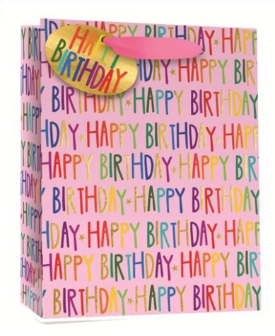 Pink Happy Birthday Gift Bag – Large | Simon Elvin