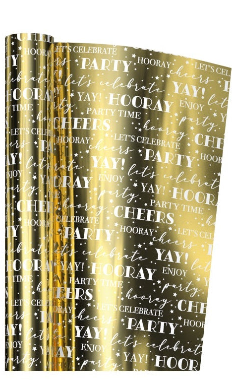 Roll Wrap  Foil  1.5m Celebrations Design
