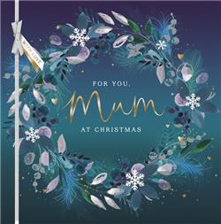 Mum Winter Floral Christmas Card