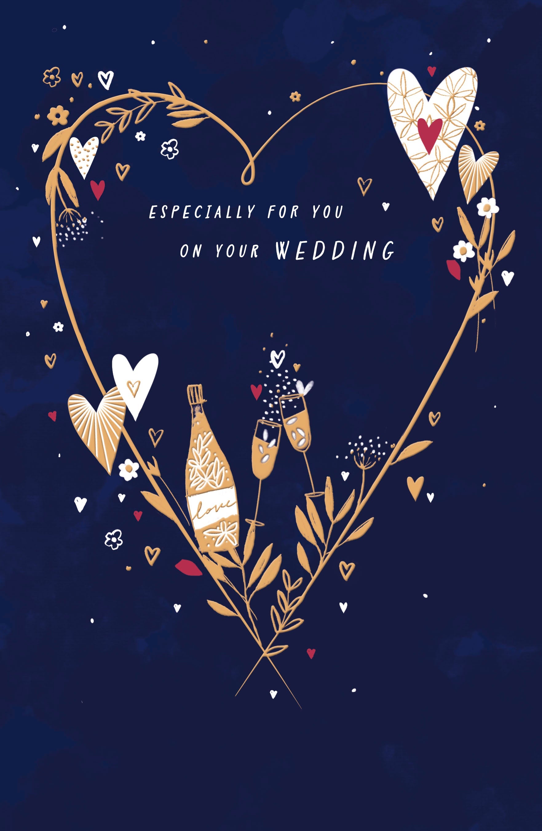 Your Anniversary Card - Heart & Champagne Design